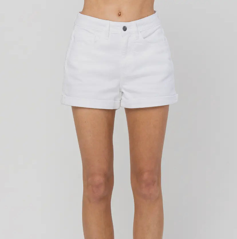 White Jean Shorts