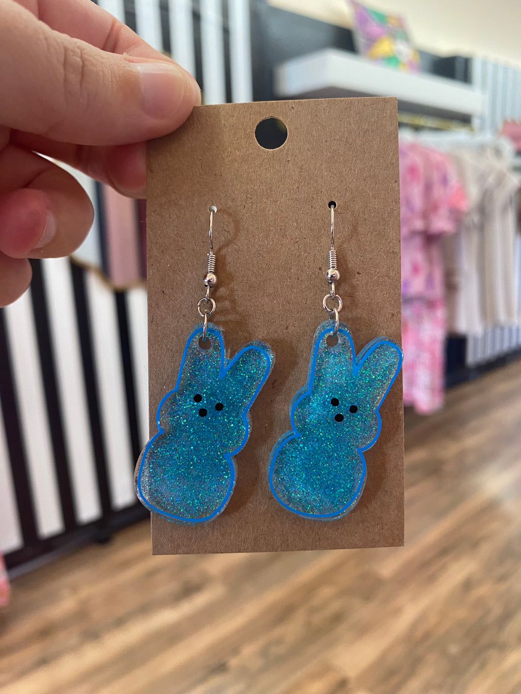 Blue peep earrings